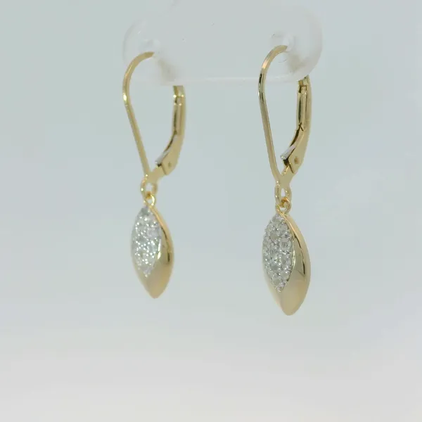 Sterling Silver White Sapphire Dangle Earrings Yellow Gold Plated Image 4 Chipper's Jewelry Bonney Lake, WA
