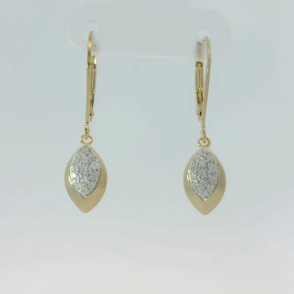 Sterling Silver White Sapphire Dangle Earrings Yellow Gold Plated Chipper's Jewelry Bonney Lake, WA