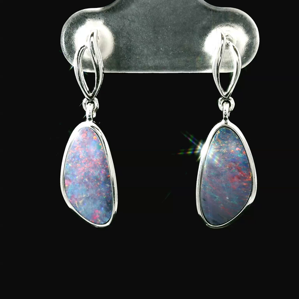 Sterling Silver Opal Doublet Earrings Chipper's Jewelry Bonney Lake, WA
