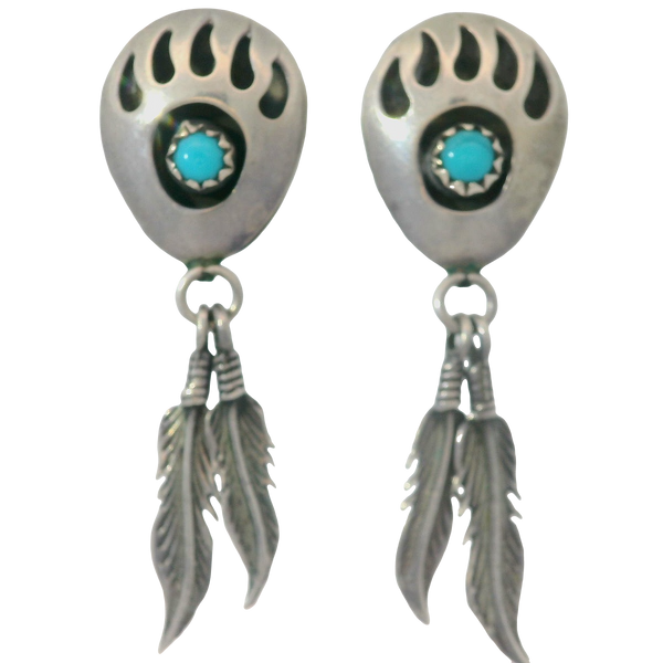 Native American Bear Paw Dangle Earrings Chipper's Jewelry Bonney Lake, WA