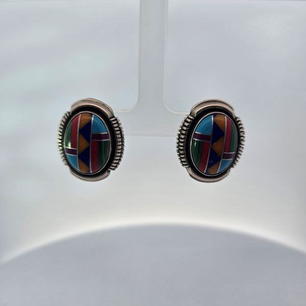 Vintage L.Yazzie Inlay Earrings Chipper's Jewelry Bonney Lake, WA