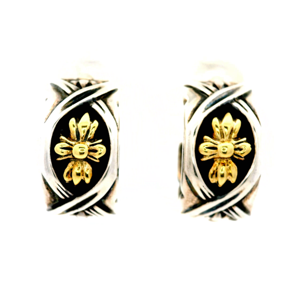 Sterling Silver 18K Gold Accent Hoop Earrings Image 2 Chipper's Jewelry Bonney Lake, WA