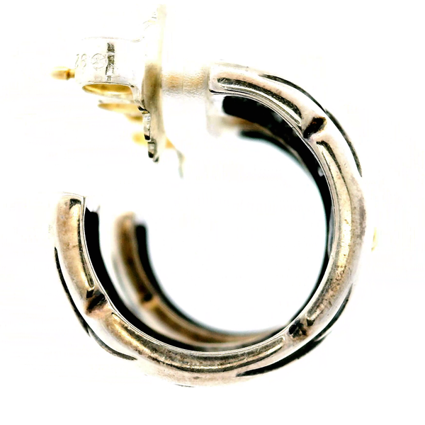 Sterling Silver 18K Gold Accent Hoop Earrings Image 3 Chipper's Jewelry Bonney Lake, WA