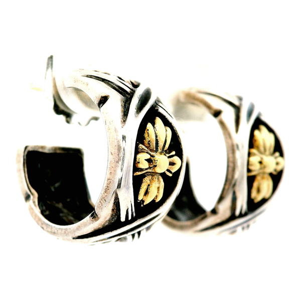 Sterling Silver 18K Gold Accent Hoop Earrings Chipper's Jewelry Bonney Lake, WA
