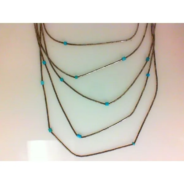 Handmade Turquoise & Sterling Silver Beaded Necklace Chipper's Jewelry Bonney Lake, WA
