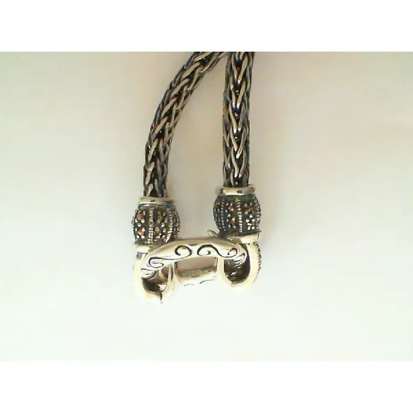 Sterling Silver Braided Heavy 18" Chain with Marcasite Closure Chipper's Jewelry Bonney Lake, WA