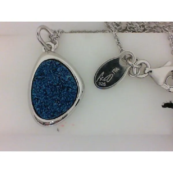SS Blue Drusy (Coated) Wanda Necklace Chipper's Jewelry Bonney Lake, WA