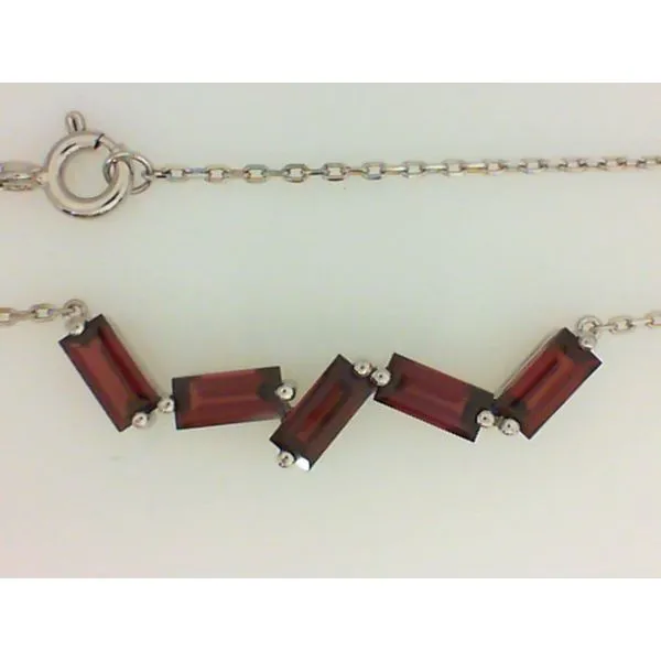 Sterling Silver Necklace with Rhodolite Baguettes Chipper's Jewelry Bonney Lake, WA