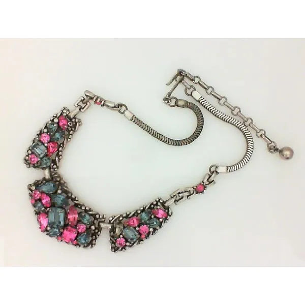 925 Sterling Silver With Pink & Blue Stones Necklace Chipper's Jewelry Bonney Lake, WA