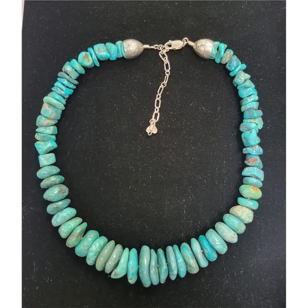 16" Natural Turquoise Bead Graduated Necklace Chipper's Jewelry Bonney Lake, WA