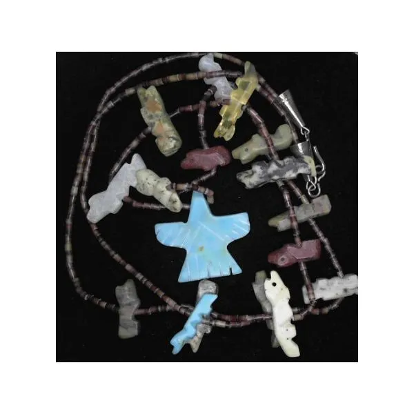Native American Carved Gemstone Fetish Necklace Image 5 Chipper's Jewelry Bonney Lake, WA