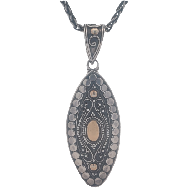 Sterling Silver 18K Gold Accent, Pendant on a Silver 17