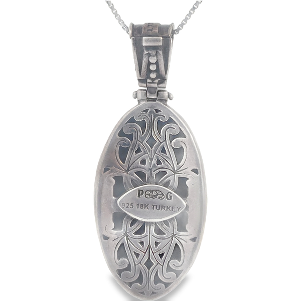 Sterling Silver 18K Gold Accent, Pendant on a Silver 18