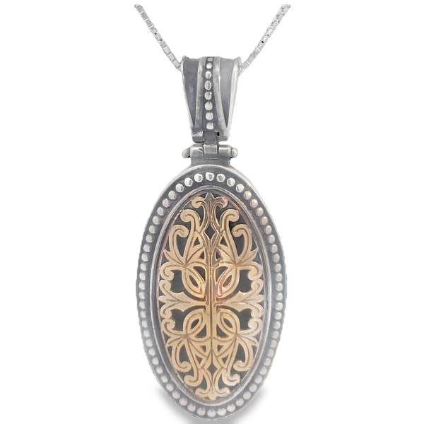 Sterling Silver 18K Gold Accent, Pendant on a Silver 18