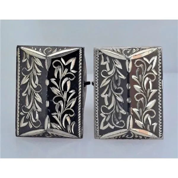 Two-Toned Sterling Silver Retangular Cuff Links Chipper's Jewelry Bonney Lake, WA
