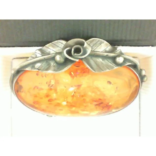 Sterling Silver Amber Pin and Custom Added Retro Bail Chipper's Jewelry Bonney Lake, WA