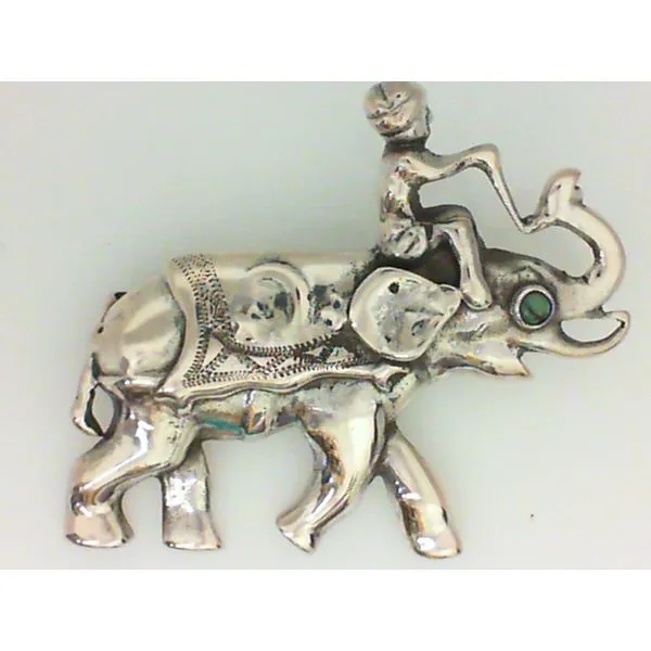 Sterling Silver Elephant & Boy Brooch Chipper's Jewelry Bonney Lake, WA