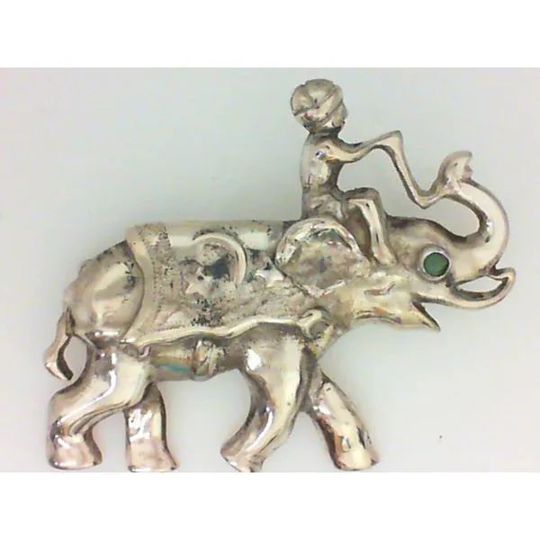 Sterling Silver Elephant & Boy Brooch Chipper's Jewelry Bonney Lake, WA
