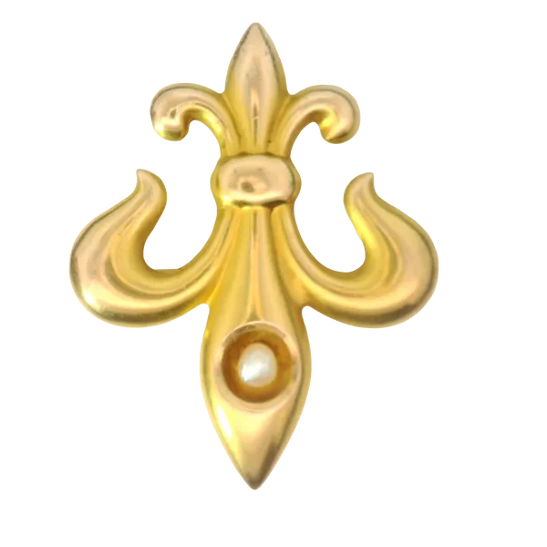 10KY Vintage Fleur De Lis Pearl Brooch Chipper's Jewelry Bonney Lake, WA