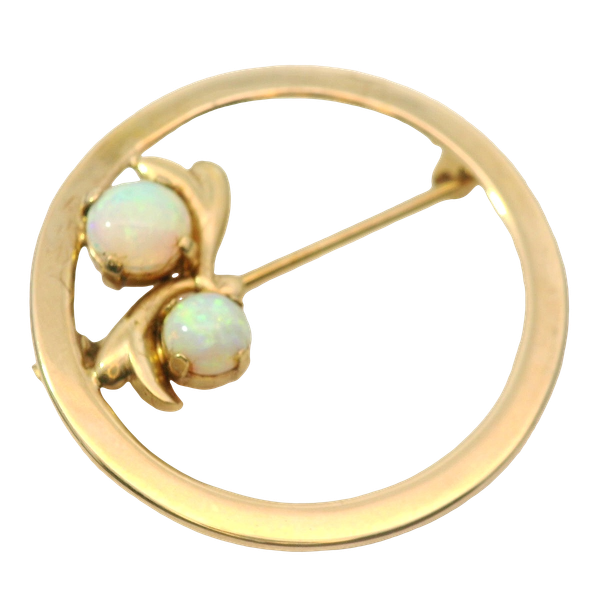 14KY Gold Opal Circle Brooche Chipper's Jewelry Bonney Lake, WA