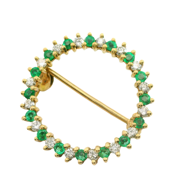 14KY Emerald and Diamond Brooch Chipper's Jewelry Bonney Lake, WA
