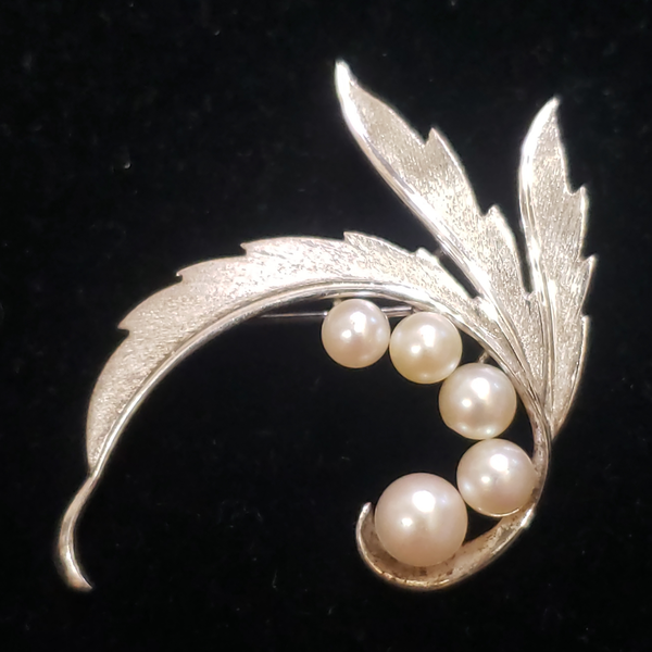 Vintage Sterling Silver Mikimoto Pearl Brooch Chipper's Jewelry Bonney Lake, WA