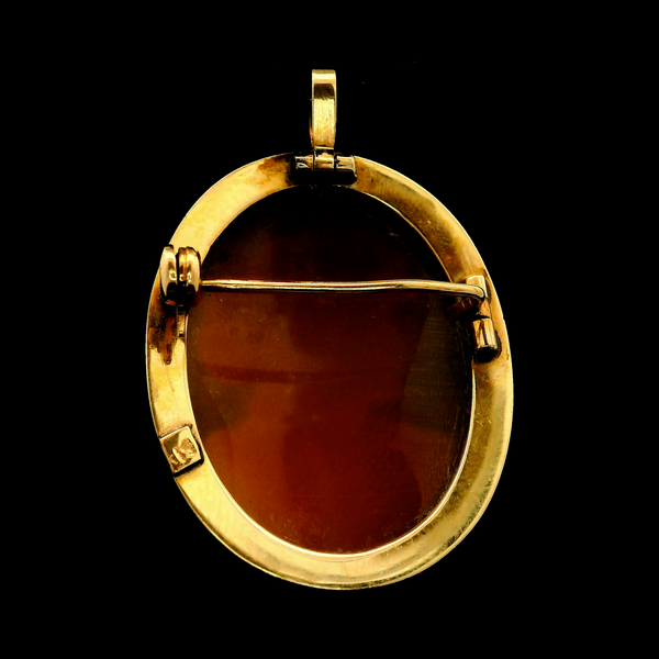 14K Yellow Gold Shell Cameo Brooch/Pendant Image 2 Chipper's Jewelry Bonney Lake, WA