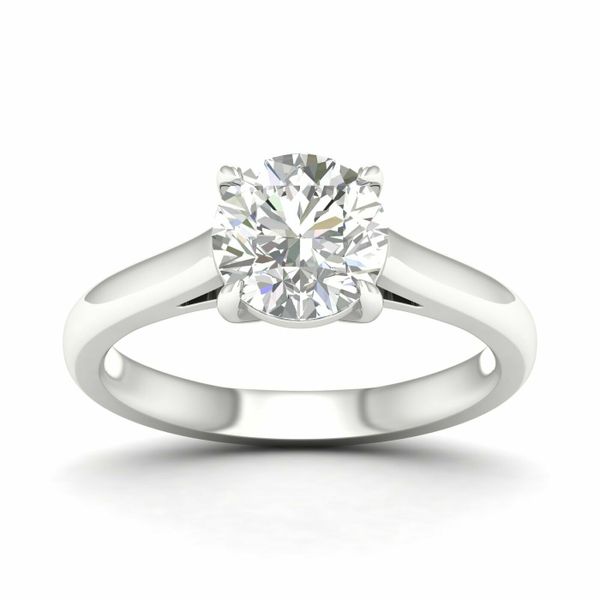 14K White Round Brilliant Cut Lab Grown Diamond Solitaire Engagement Ring Christopher's Fine Jewelry Pawleys Island, SC