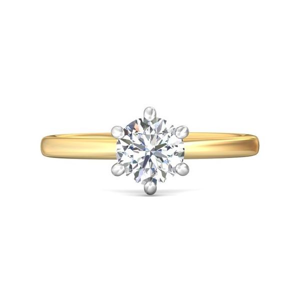 14K Yellow & White Natural Diamond Semi-Mount Ring that accomodates a 6.5 mm Center Christopher's Fine Jewelry Pawleys Island, SC