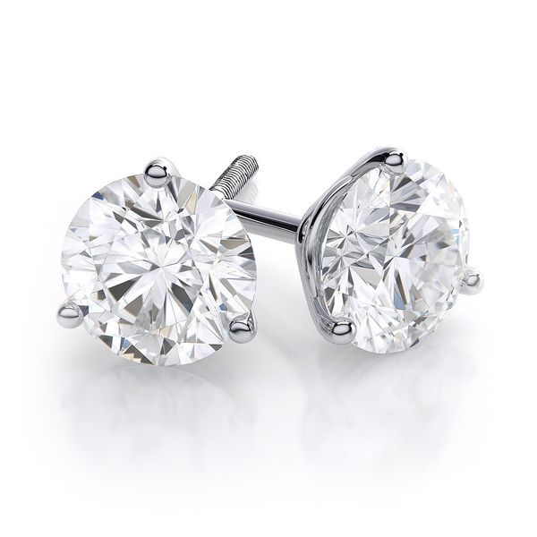 14K White Four Prong Set Clarity Enhanced Natural Diamond Stud Earrings Christopher's Fine Jewelry Pawleys Island, SC