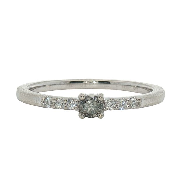 0.11ct Round Salt & Pepper Diamond Engagement Ring in 14k White Gold Clark's Diamond Jewelers Coeur d'Alene, ID