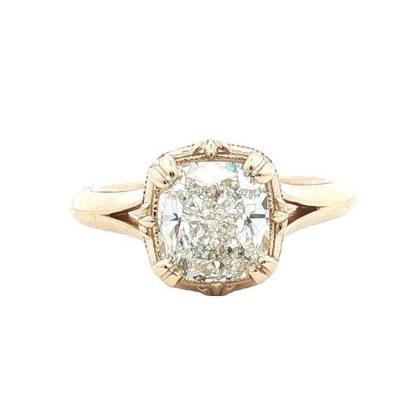 2.13ct Cushion Cut Diamond Faux Bezel Ring in 14k Yellow Gold Clark's Diamond Jewelers Coeur d'Alene, ID