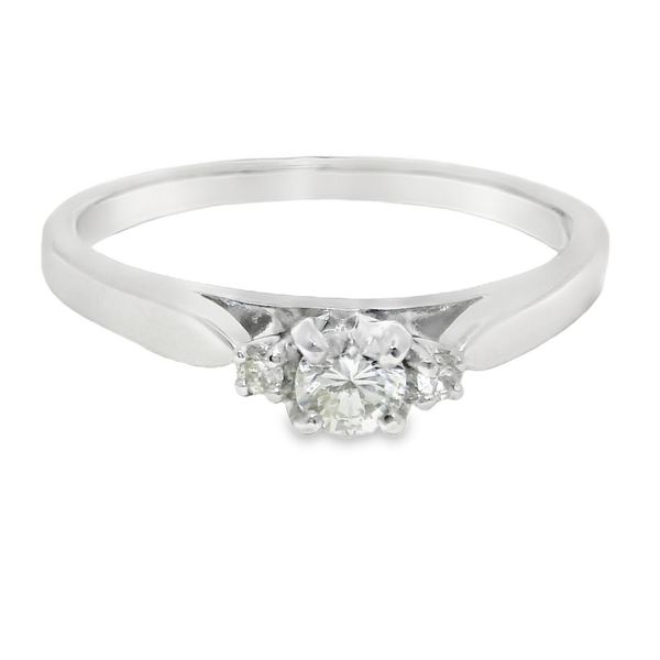 Three-Stone Diamond Engagement Ring in 14k White Gold Clark's Diamond Jewelers Coeur d'Alene, ID