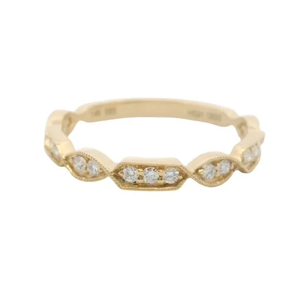 0.20ct Station Milgrain Diamond Wedding Band in 14k Yellow Gold Clark's Diamond Jewelers Coeur d'Alene, ID