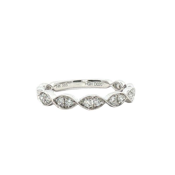 Wavy Diamond Stackable Ring in 14k White Gold Clark's Diamond Jewelers Coeur d'Alene, ID