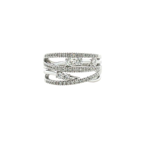 Criss-Cross Diamond Ring in 14k White Gold Clark's Diamond Jewelers Coeur d'Alene, ID