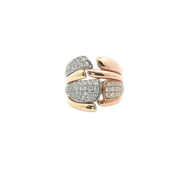 Tri-Color Gold Pavé Diamond Fashion Ring Clark's Diamond Jewelers Coeur d'Alene, ID