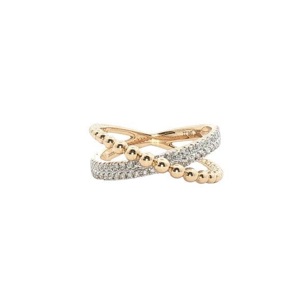 Beaded and Diamond Crossover Ring Clark's Diamond Jewelers Coeur d'Alene, ID