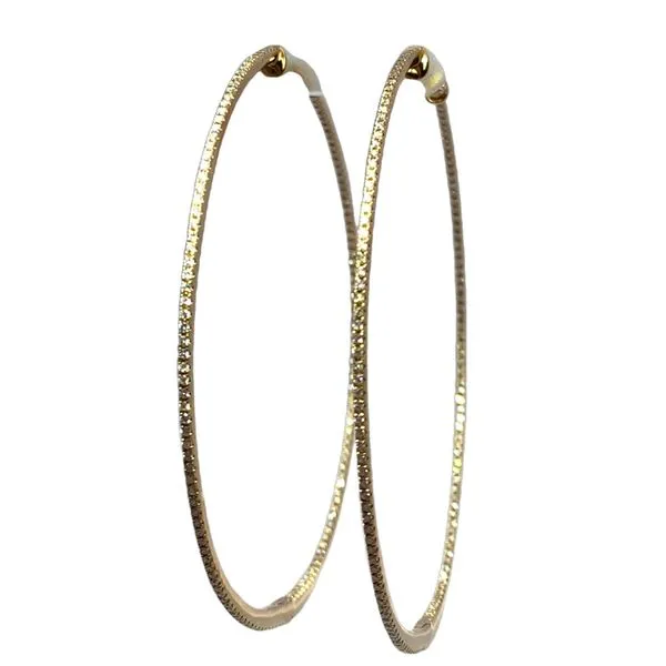 1.43cttw Diamond Hoop Earrings in 14k Yellow Gold Clark's Diamond Jewelers Coeur d'Alene, ID