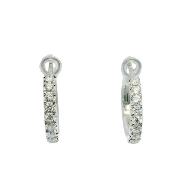 0.50cttw Diamond Hoop Earrings in 18k White Gold Clark's Diamond Jewelers Coeur d'Alene, ID