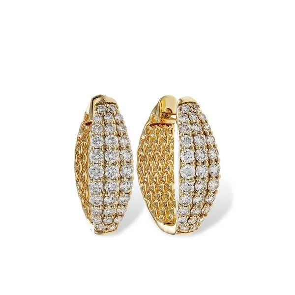 1.00cttw Diamond Oval Hoop Earrings in 14k Yellow Gold Clark's Diamond Jewelers Coeur d'Alene, ID