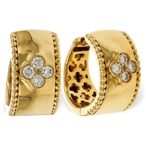 0.25ct Diamond Hoop Earrings in 14k Yellow Gold Clark's Diamond Jewelers Coeur d'Alene, ID