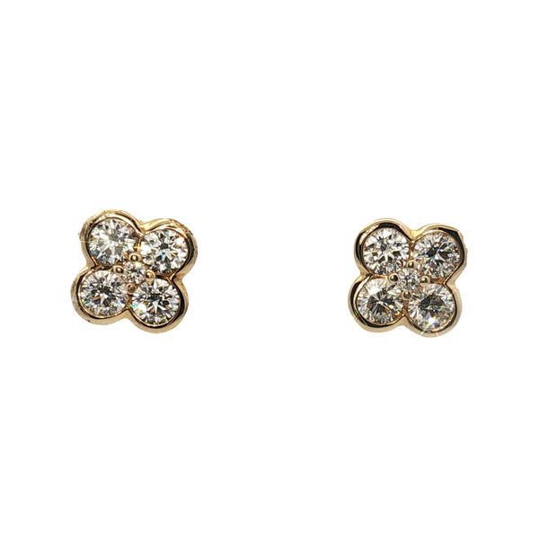 0.75cttw Diamond Clover Stud Earrings in 14k Yellow Gold Clark's Diamond Jewelers Coeur d'Alene, ID