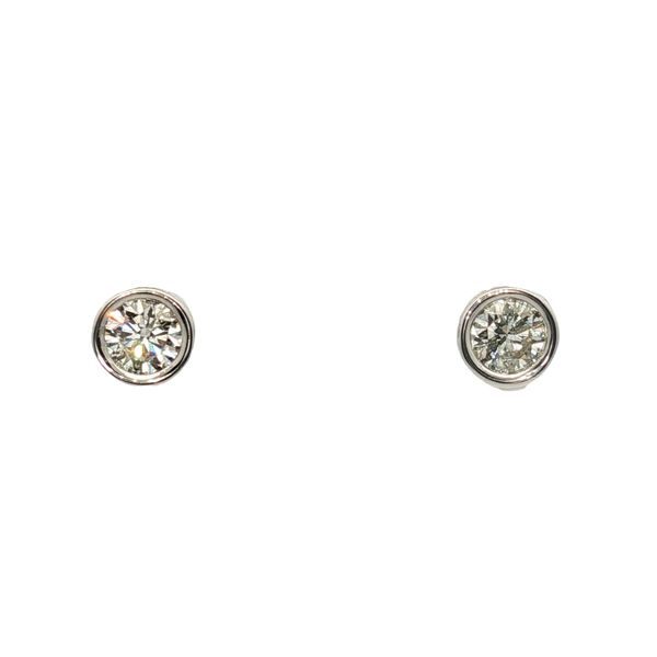 0.39cttw Diamond Bezel Stud Earrings in 14k White Gold Clark's Diamond Jewelers Coeur d'Alene, ID