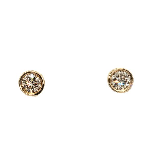 0.49cttw Diamond Bezel Stud Earrings in 14k Yellow Gold Clark's Diamond Jewelers Coeur d'Alene, ID