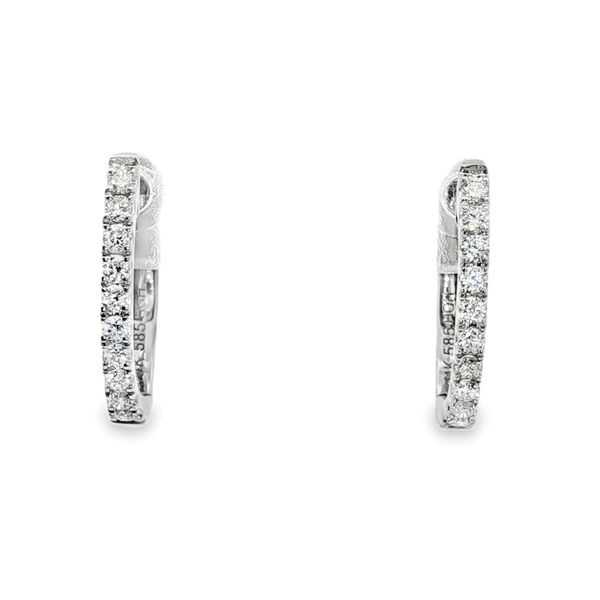 1/5cttw Diamond Oval Huggie Hoops in 14k White Gold Clark's Diamond Jewelers Coeur d'Alene, ID