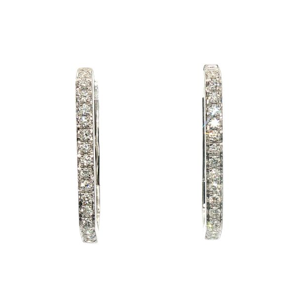 0.50cttw Diamond Geometric Hoop Earrings in 14k White Gold Clark's Diamond Jewelers Coeur d'Alene, ID