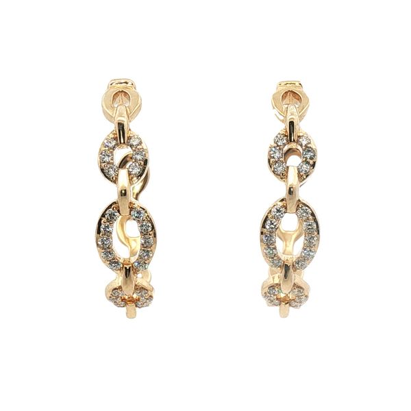 0.42cttw Diamond Link Hoop Earrings in 14k Yellow Gold Clark's Diamond Jewelers Coeur d'Alene, ID