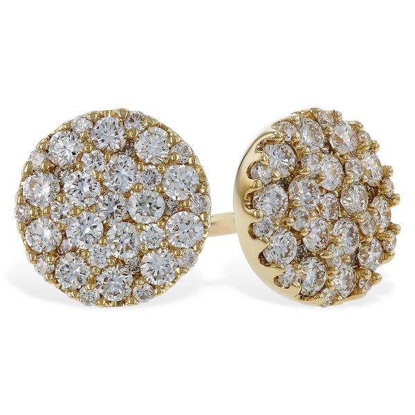Diamond Cluster Earrings in 14k Yellow Gold Clark's Diamond Jewelers Coeur d'Alene, ID