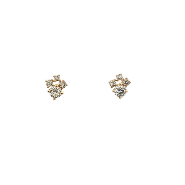 Diamond Cluster Earrings in 14k Yellow Gold Clark's Diamond Jewelers Coeur d'Alene, ID